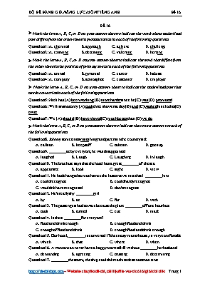 Bộ đề đánh giá năng lực môn Tiếng Anh Lớp 12 - Đề 07 (Có đáp án)